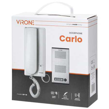 Domofon Dzwonek Zestaw Jednorodzinny Domofonowy Unifon Breloki CARLO Orno