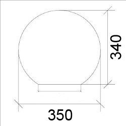 Lampa Zewnętrzna Ogrodowa Wbijana 230V E27 KULA 35cm Kamienna