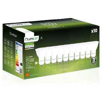 Zestaw 10x Żarówka LED GU10 1,5W = 15W 135lm LUMILED Neutralna 4000K 36°