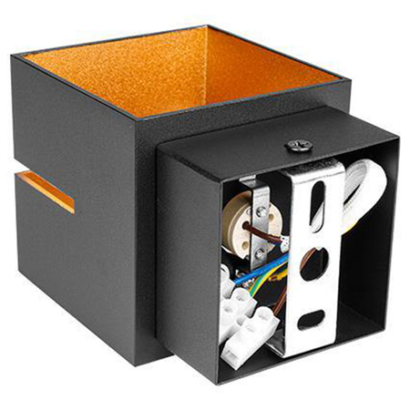 Kinkiet Ścienny Lampa Natynkowa G9 Czarny Złoty Costa Masterled