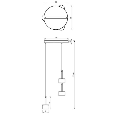 Lampa Wisząca Sufitowa ARENA Niebieska Złota 3xGX53 Milagro