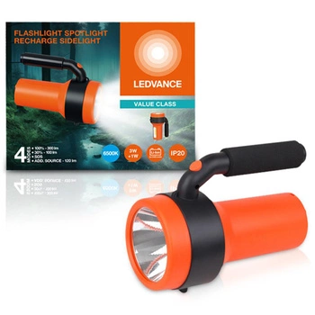 Latarka Reflektorowa Szperacz Ręczna LED Akumulatorowa 3W 300lm + Boczne Światło LEDVANCE