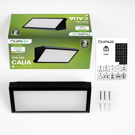 Lampa Ogrodowa Zewnętrzna Kinkiet Elewacyjny 12W LED IP44 CALIA LUMILED