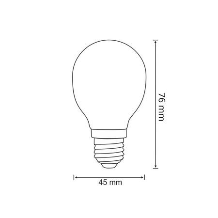 Żarówka LED E27 G45 2W = 23W 230lm 3000K Ciepła 280° Filament GOLDLUX (Polux)