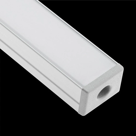 Profil Aluminiowy Anodowany do LED KM33 Srebrny Natynkowy 1m + Przesłona mleczna + Zaślepki