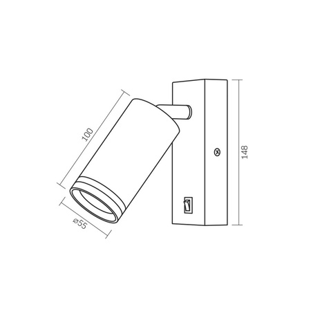 Lampa Ścienna Kinkiet 1x GU10 Czarna KENT Videx