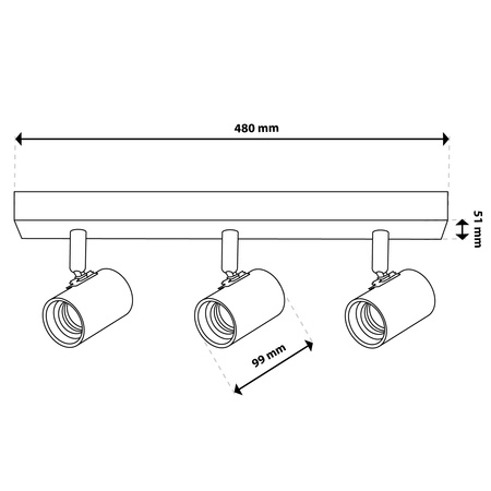 Lampa Sufitowa SPOT TUBA Reflektor Oprawa Halogenowa 3x E27 GLASA LUMILED