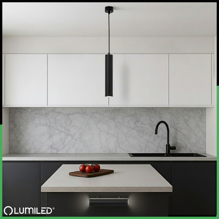 Lampa Wisząca Sufitowa Zwis 29cm Reflektor GU10 LED SOPLO Czarny LUMILED