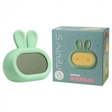 Zegar Elektroniczny dla Dzieci BUDZIK Zielony USB Akumulatorowy 1200mAh KRÓLIK MARY'S