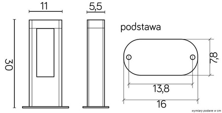Lampa Ogrodowa Zewnętrzna Stojąca SŁUPEK LED Evo GL15401 8W 560lm 4000K Neutralna 30cm Su-Ma