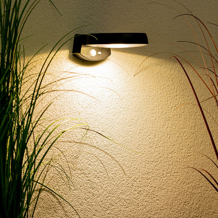 Kinkiet Ogrodowy Elewacyjny LED Lampa Solarna Oprawa z Czujnikiem Ruchu i Zmierzchu 4000K IP65