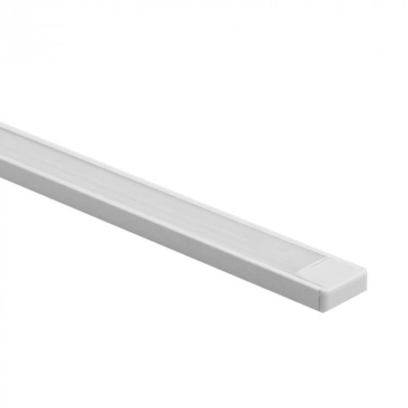 Profil Aluminiowy LED Natynkowy Biały 1m z Kloszem Mroźny do Taśm LED + Zaślepki seria N Ecolight