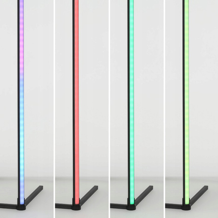 Lampa Podłogowa Stojąca LED Czarna CCT RGB Aplikacja Inteligentna Pilot