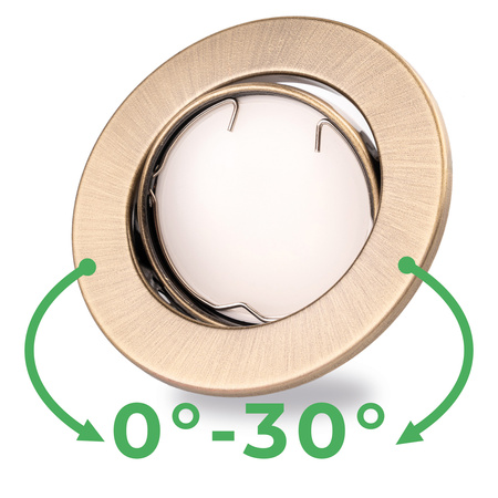 Oprawa HALOGENOWA Podtynkowa Ruchoma Okrągła AURELI Antyk Blacha MR16 GU10