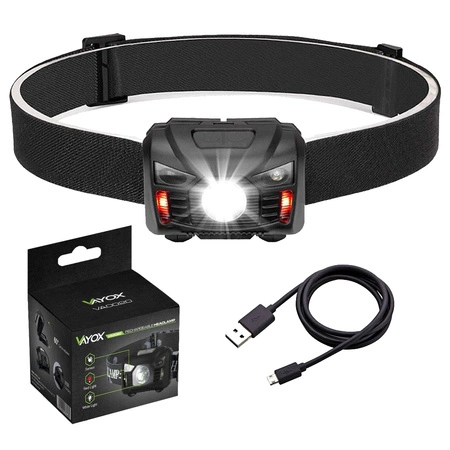 Latarka Czołowa LED Akumulatorowa z czujnikiem ruchu XM-L Q5 3W VA0020 VAYOX