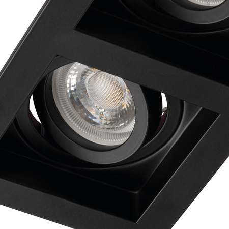 Oprawa sufitowa podtynkowa ARET 2x GU10/GU5.3 Kwadratowa Ruchoma Czarna KANLUX