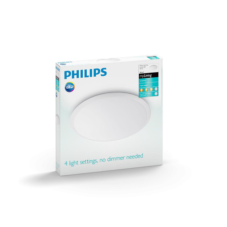 Lampa Sufitowa Plafon Natynkowy LED 17W 1600lm 2700K Biała Wawel Philips