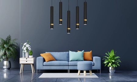 Lampa wisząca JOKER CZARNY ZŁOTY 5x GU10 MILAGRO Metal styl nowoczesny