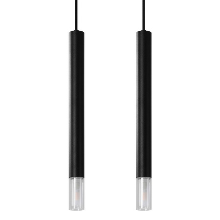 Lampa Sufitowa Oprawa Natynkowa SPOT TUBA 2x G9 Wisząca Zwis Tubularna Czarna Nowoczesna Wezyr Sollux