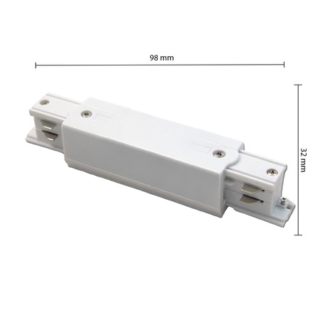 Łącznik Prosty do Listw Szynowych Trójfazowych Biały