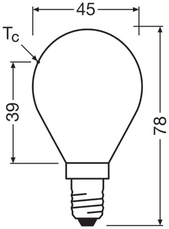 Żarówka LED P45 E14 4.2W = 40W 470lm 2700K Ciepła Biała FILAMENT ŚCIEMNIALNA LEDVANCE