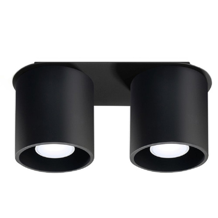 Lampa Sufitowa Oprawa Natynkowa 2x GU10 Cylindryczna Czarna Nowoczesna Orbis Sollux