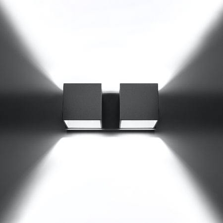 Lampa Ścienna Kinkiet 2x G9 Kwadratowa Szara Nowoczesna Quad Sollux