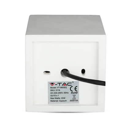 Oprawa Sufitowa Natynkowa Spot GU10 Kwadratowa Biała/Chrom VT-860 V-TAC - 5 Lat Gwarancji