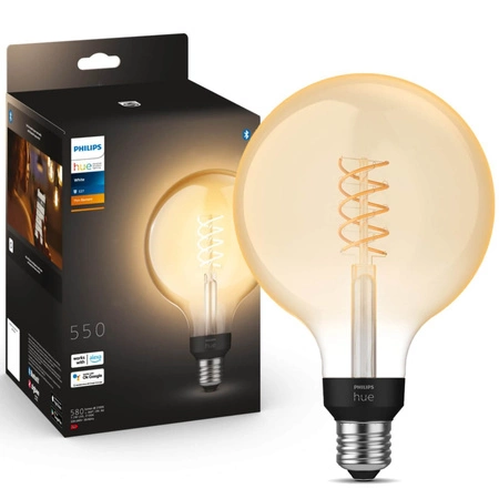 Żarówka LED Globe E27 G125 7W 2100K Ciepła Filament PHILIPS HUE White Bluetooth Zigbee