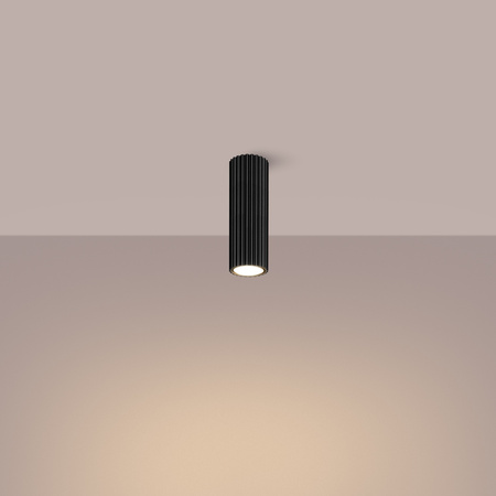 Lampa Sufitowa Reflektor Tuba Spot 1x GU10 Czarna Karbon Deep Space SL.1569 Sollux