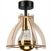 Lampa Sufitowa LANDO E27 Czarna Drewniana LM-1.229 Lamkur