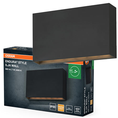 Kinkiet Ogrodowy Lampa Elewacyjna Zewnętrzna LED 7W 330lm 3000K Ciepła Szary IP65 Endura Osram