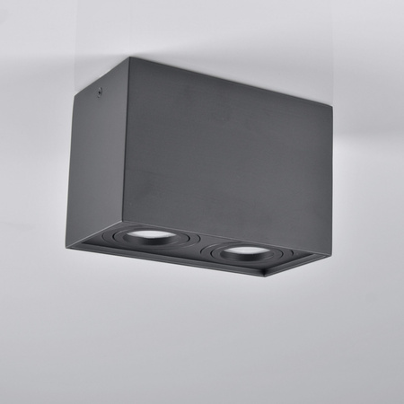 Oprawa sufitowa natynkowa Hadar Q2 2xGU10 ruchoma prostokąt czarna