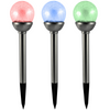 Lampa Ogrodowa LED Solarna Wbijana KULA SZKŁO Inox 8 cm RGB IP44
