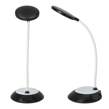 Lampka Biurkowa Stołowa LED 5W 200lm CCT 270° Akumulatorowa Czarna Visua Kobi