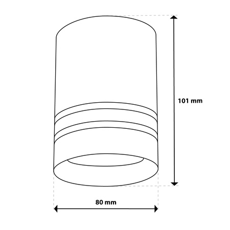 Oprawa Natynkowa HALOGENOWA Spot Tuba ARISA GU10 LUMILED Okrągła Czarna 80mm