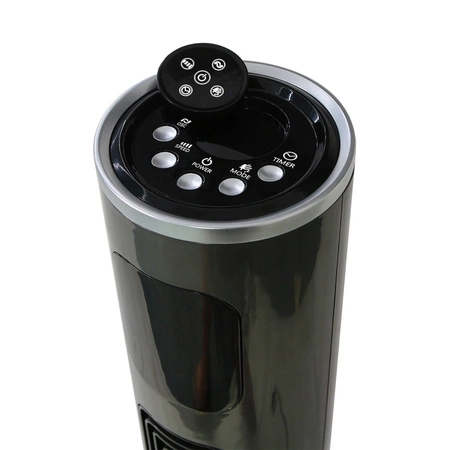 Wentylator Kolumnowy Tuba Cyrkulator Powietrza Wiatrak Stojący Czarny 96,5cm 50W Panel Sterowania LED + Pilot