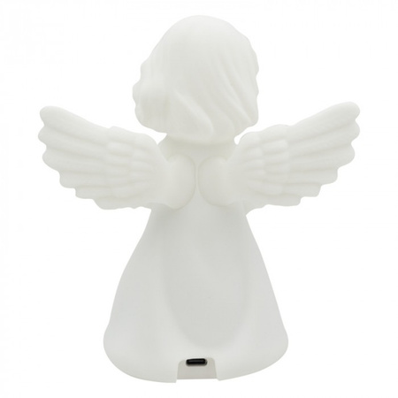 Lampka Nocna Dziecięca LED 2.5W 3000K Ciepła + Wielokolorowa RGB Akumulatorowa 1200mAh Biała ANIOŁEK MARY'S