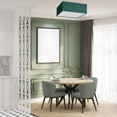 Plafon LED Lampa Sufitowa VERDE Zielona Kwadrat 3xE27 50cm Milagro