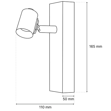 Lampa Ścienna Reflektor LED Sufitowa Ruchoma Kinkiet Spot E27 GLASA Czarna Lumiled