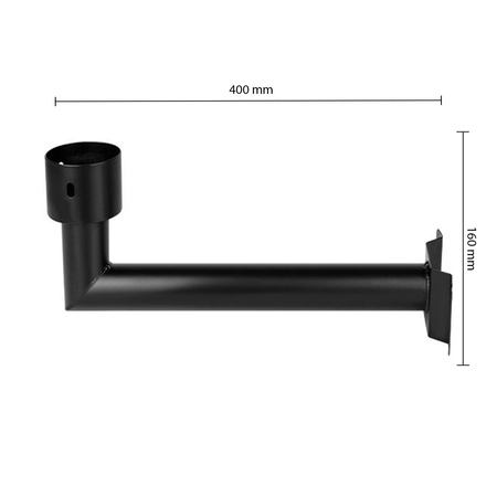 UCHWYT do Lampy ulicznej SOLARNEJ 40CM RURA ?75 mm Czarny