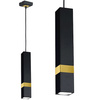 Lampa wisząca Tuba Zwis VIDAR Czarny + złoty 1x GU10 Milagro Metal Styl nowoczesny
