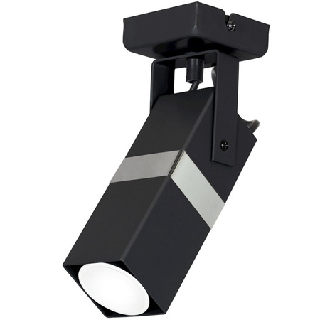 Lampa sufitowa ścienna Kinkiet 1x GU10 Spot Loft Czarny + Srebrny VIDAR Milagro