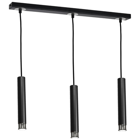Lampa wisząca DANI 3xGU10 Wąski Klosz Czarna Chrom MLP6232 Milagro Metal