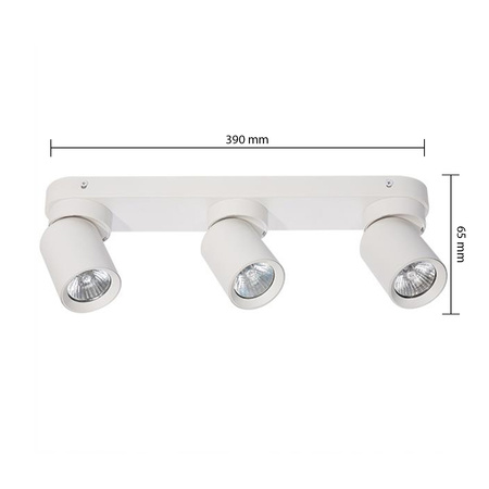 Lampa Sufitowa Ścienna TIMO KinkietReflektor Oprawa Halogenowa Ruchoma 3xGU10 Biały LVT