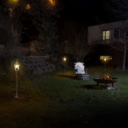 Lampa Ogrodowa Zewnętrzny E27 Niski SŁUPEK LATARNIA 110cm Patyna BELLIS LUMILED