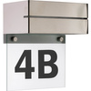 Lampa Ogrodowa LED Podświetlany Numer Domu Kinkiet Elewacyjny DOOR 6W IP54 Srebrna Volteno