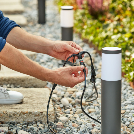 Zestaw 3x Lampa Ogrodowa Zewnętrzna SŁUPEK 25cm LED 6W 600lm 2700K IP44 + Zasilacz Low Voltage 12V Philips