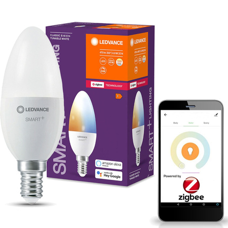 Żarówka LED E14 B40 4,9W 470lm CCT LEDVANCE SMART+ ZigBee Ściemnialna