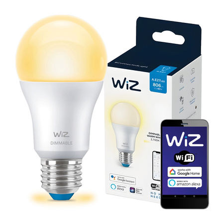 Żarówka LED E27 A60 8W = 60W 2700K Ciepła SMART WiFi WiZ